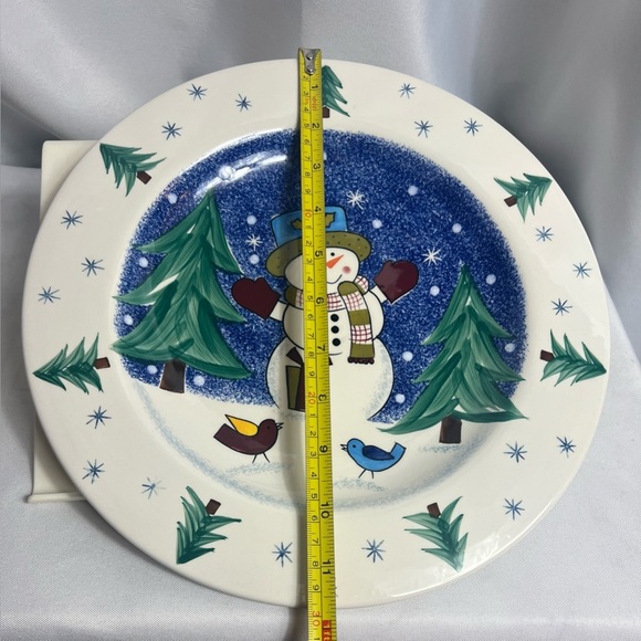 Studio Nova Frosty Snowman Winter Christmas Plate KT405 Rimmed Plate Table Decor - Picture 6 of 6